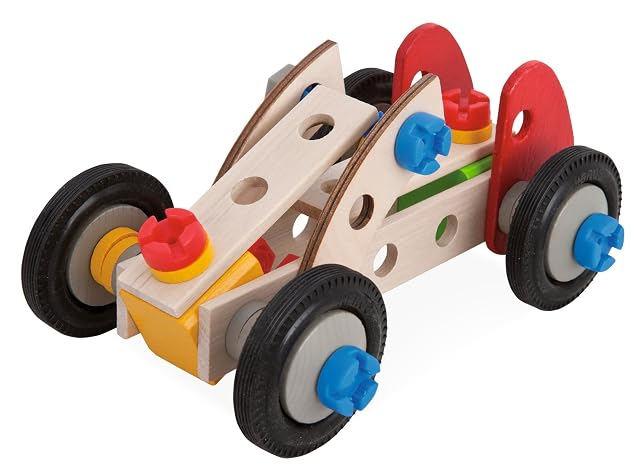 Foto 4 de 6 de Eichhorn - Set de Construcción de Madera para Crear hasta 3 Modelos de Coche, para Niños a partir de 3 Años
