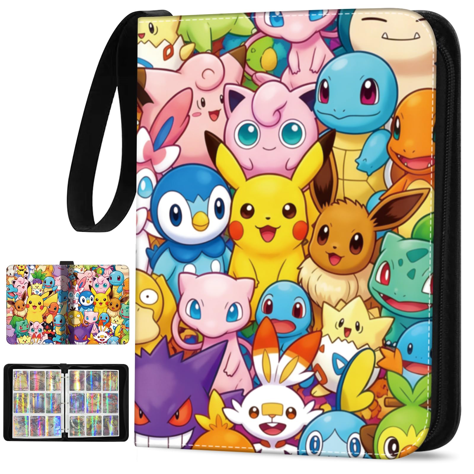 Sammelkarten Album, 4 und 9 - Taschen PU Leder Karten Sammelalbum, 50 Seiten 400 und 900 Karten Kapazität Wasserdicht Card Binder.
