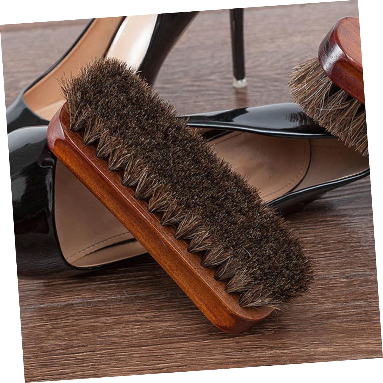 Beaupretty 5 Series Cepillo De Madera para Pelo De Caballo Limpiador De Zapatos Cepillo para Pulir Zapatos para con Mango para Botas para 2 Piezas x 5
