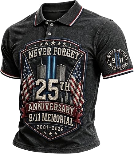 9/11 25th Anniversary Patriots Shirts for Men Memorial Never Forget Patriotic Me