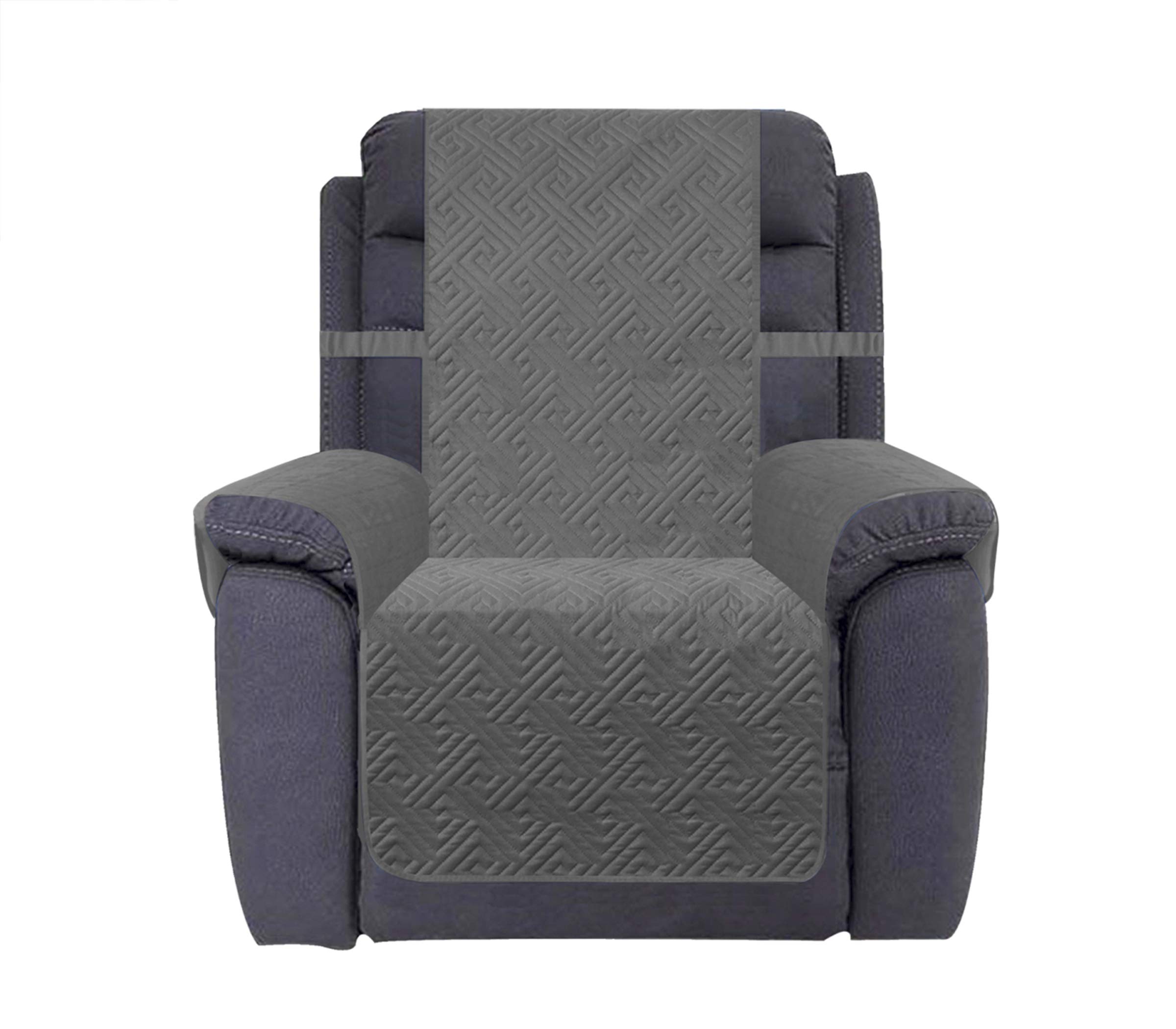 Recliner Chair Covers Waterproof with Anti-Skip Furniture Protector Sofa Slipcover for Children, Sofa Covers for Dogs (Grey, 30'')