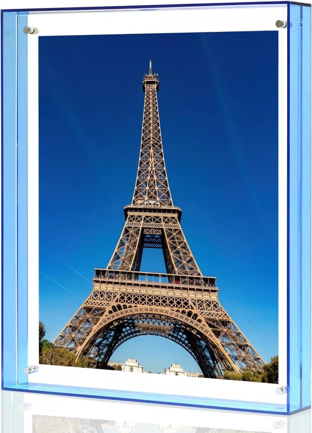 A4 Blue Acrylic Picture Frame Photo Sleek Table Top Display 8.3 x 11.7 Inches (21 x 29.7 cm)