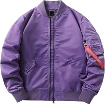Men's Lightweight Flight Jacket Warm Bomber Jackets Zipper Pockets Casual Fall Varsity Blazer Pilot Outerwear