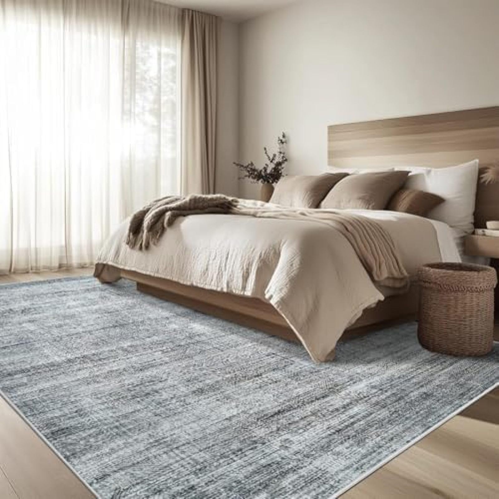 Tapis antidérapant et doux lavable en machine pour grand salon