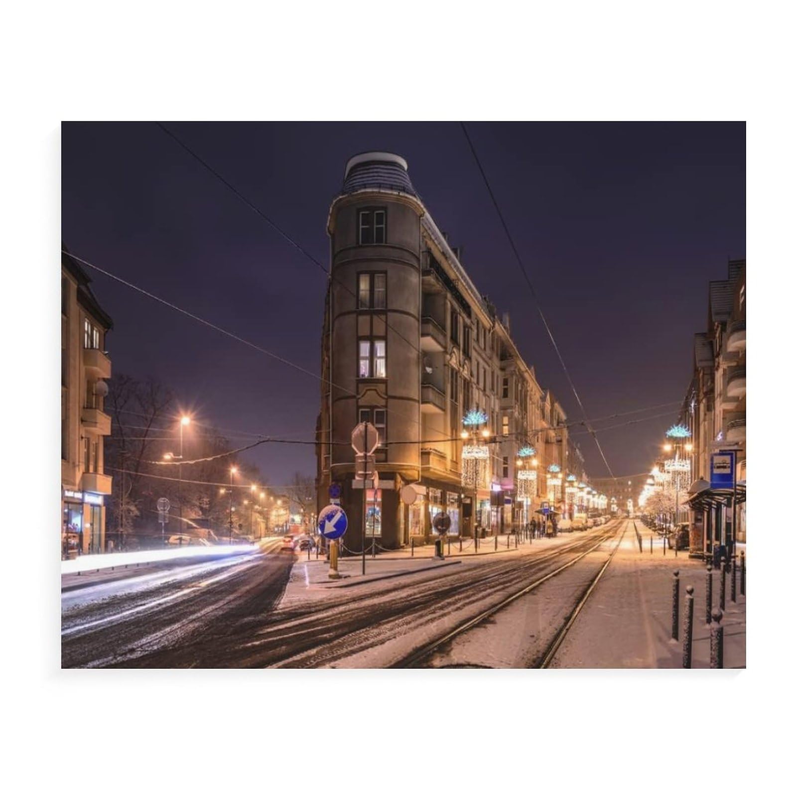 Night traffic in the city of Zabrze,Jigsaw Puzzles For Adults 1000 Piece DIY Cardboard Puzzles Difficult Puzzles Kids S Educational Toy Gift Classic Puzzle Games(38x26cm)-75 — image 1