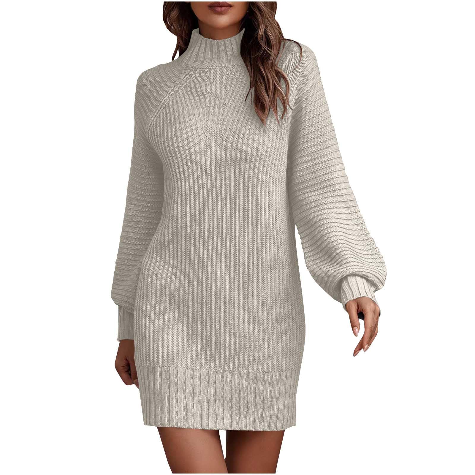 Robe Pull En Tricot Pour Femme – Col Roulé, Manches Longues – Confort Hiver – Style Décontracté - 2