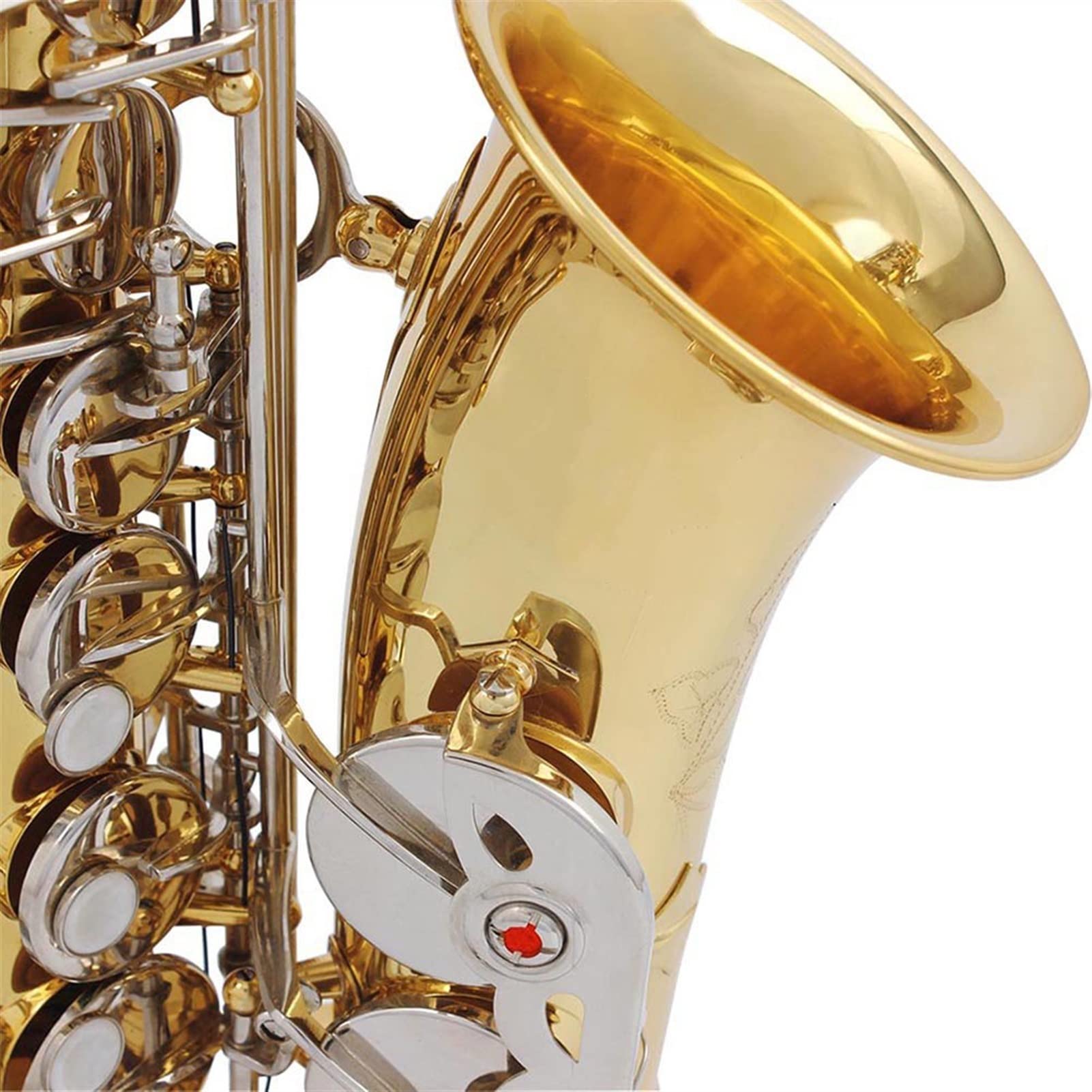 Sassofono Contralto in MIB di Alta qualità in Ottone Laccato Oro E Sax Piatto Strumento Musicale A Fiato con Accessori per Bocchino in Custodia Sax Ottone