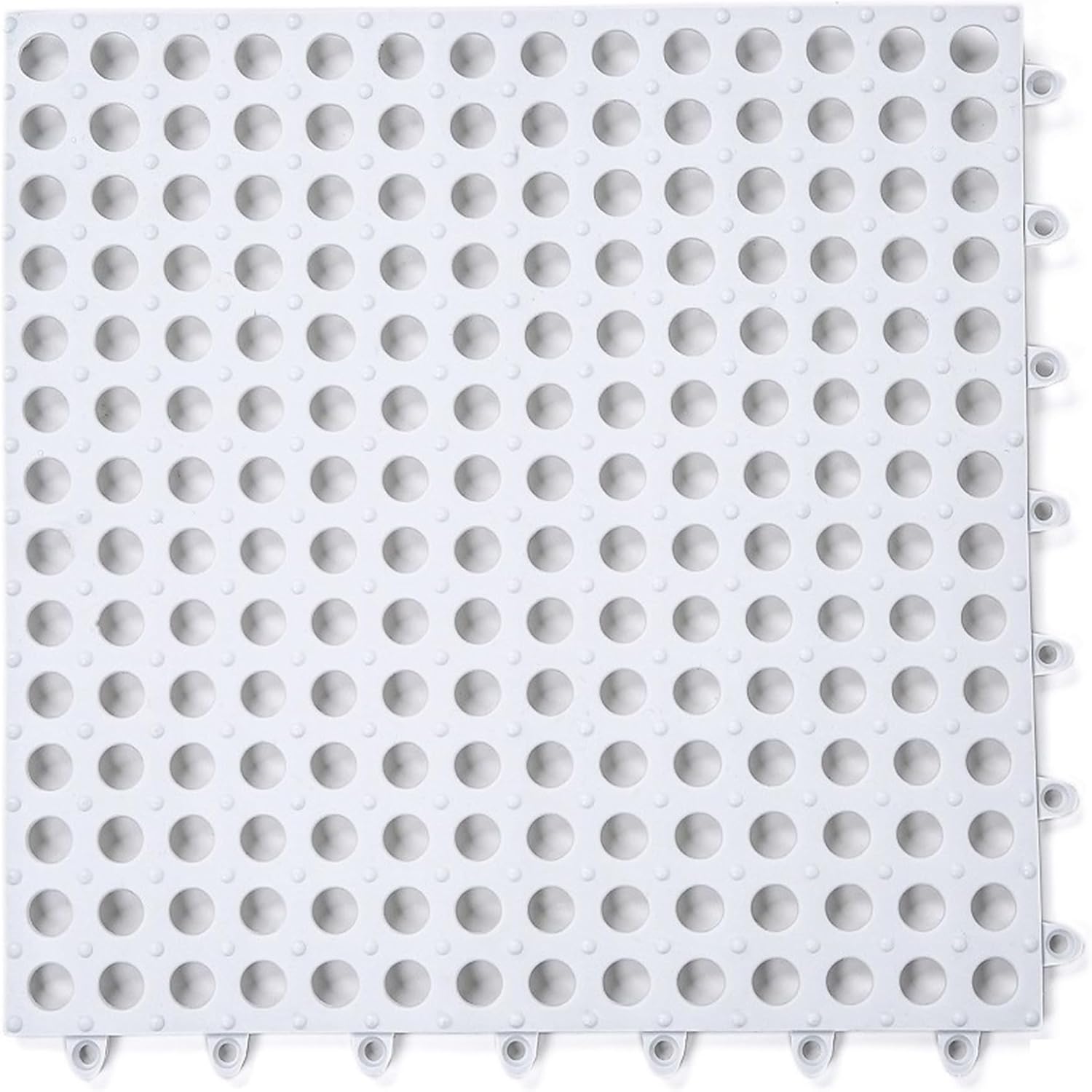 12Pcs Drainage Interlocking Floor Mats, 11.8”x11.8” Non-Slip Shower Bathroom Pool Tile for Flooring, Soft PVC Splicing Modular Cushion Mat, Rubber Flooring for Outdoor