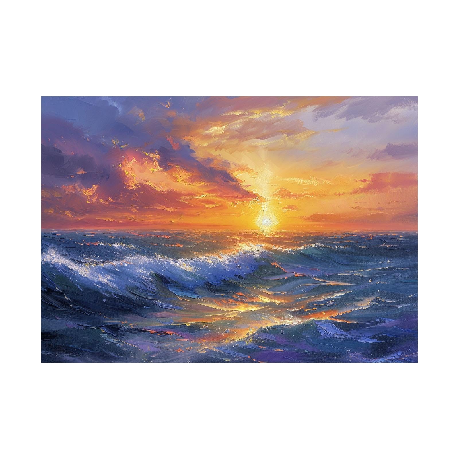 Impression toile paysage marin coucher de soleil 70x100cm - 8