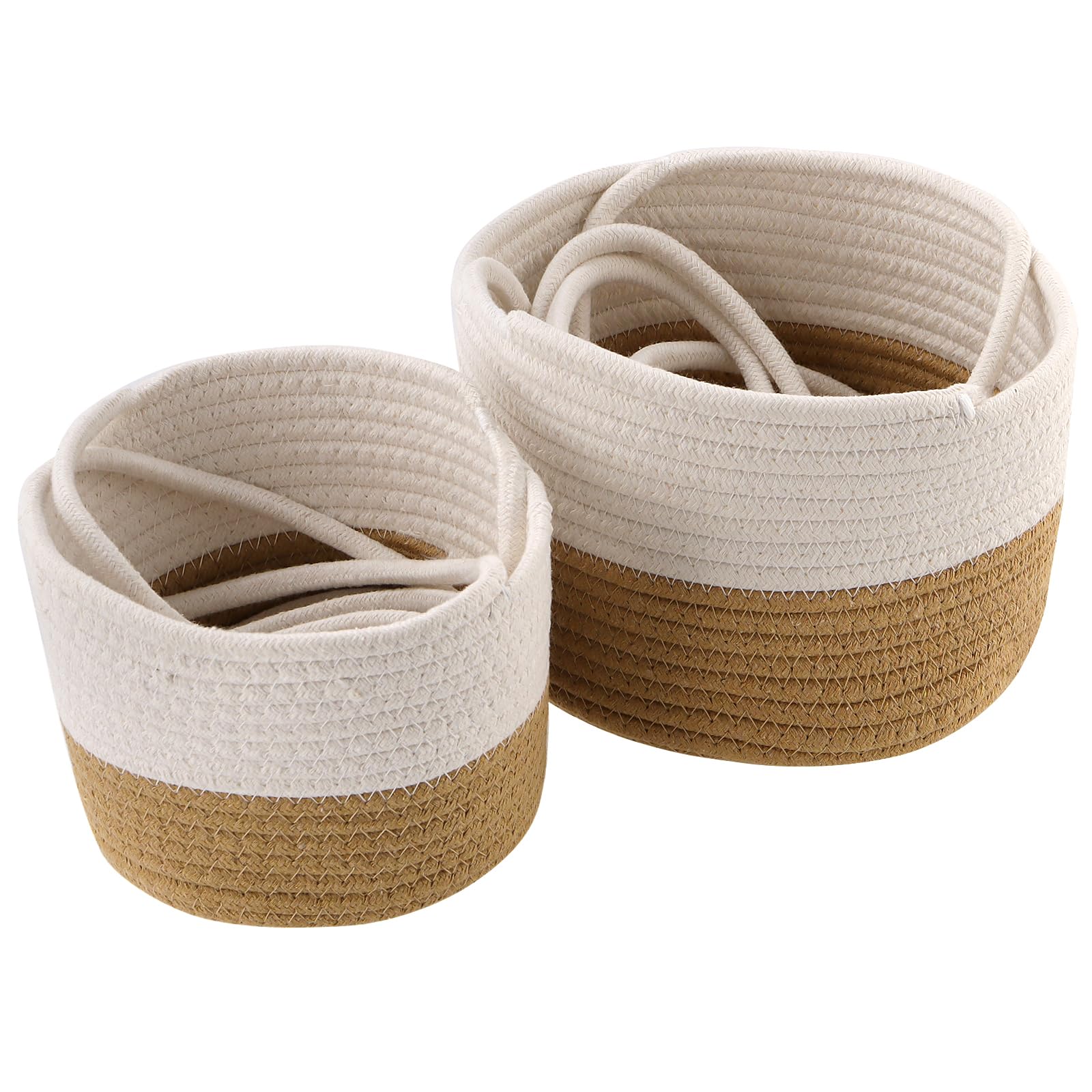 KEILEOHO 4 vasi da fiori da appendere, 14 cm e 20 cm, in cotone intrecciato a mano, per piante interne, balcone, corridoio, cortile