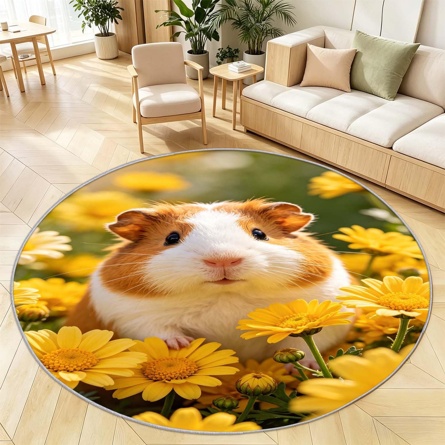 Tapis cochon d'inde lavable et antidérapant pour chambre d'enfant