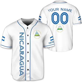 Personalized Nicaragua Baseball Jersey, Nicaragua Jersey Men, Nicaragua Soccer, Nicaragua Jersey Baseball
