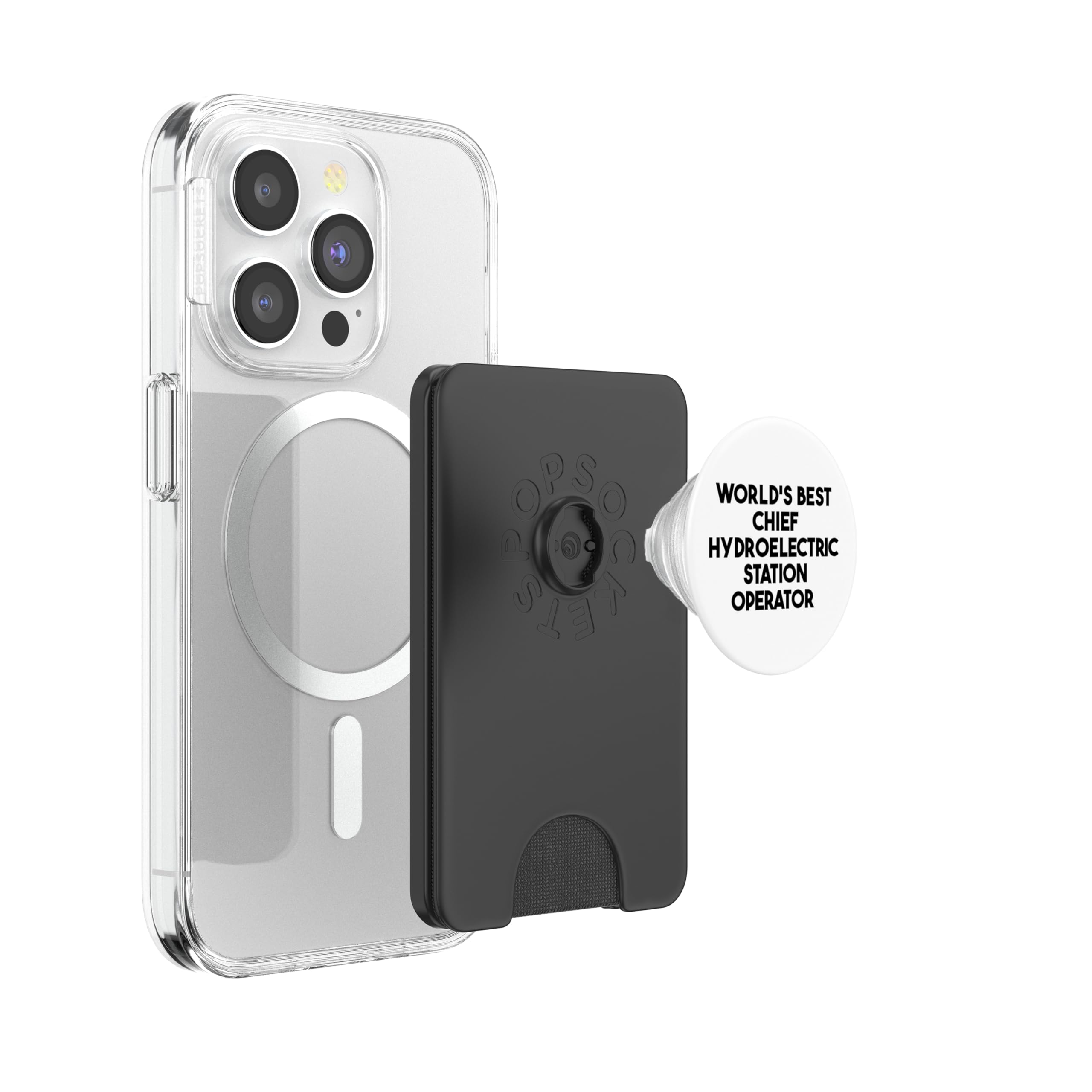 World's Best Chief Hydroelectric Station Operator PopSockets PopWallet for MagSafe, Black - Image 3