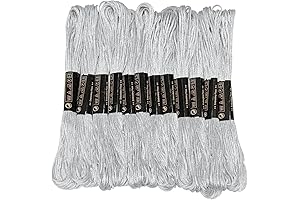 12 Colors Grey Silver Embroidery Floss for Cross Stitch Craft