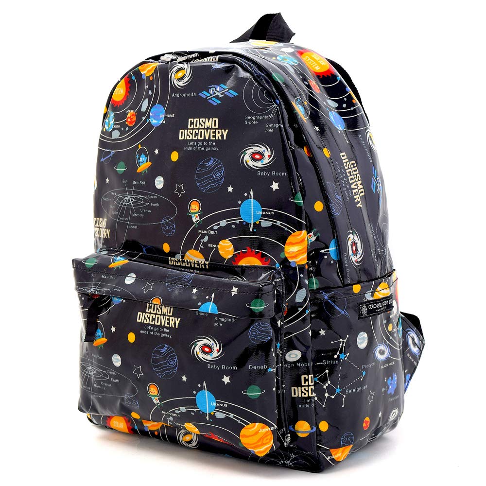 COLORFUL CANDY STYLE リュックサック 男の子 小学生 子供 大容量 遠足 旅行 太陽系惑星とコスモプラネタリウム(ブラック) N0738100