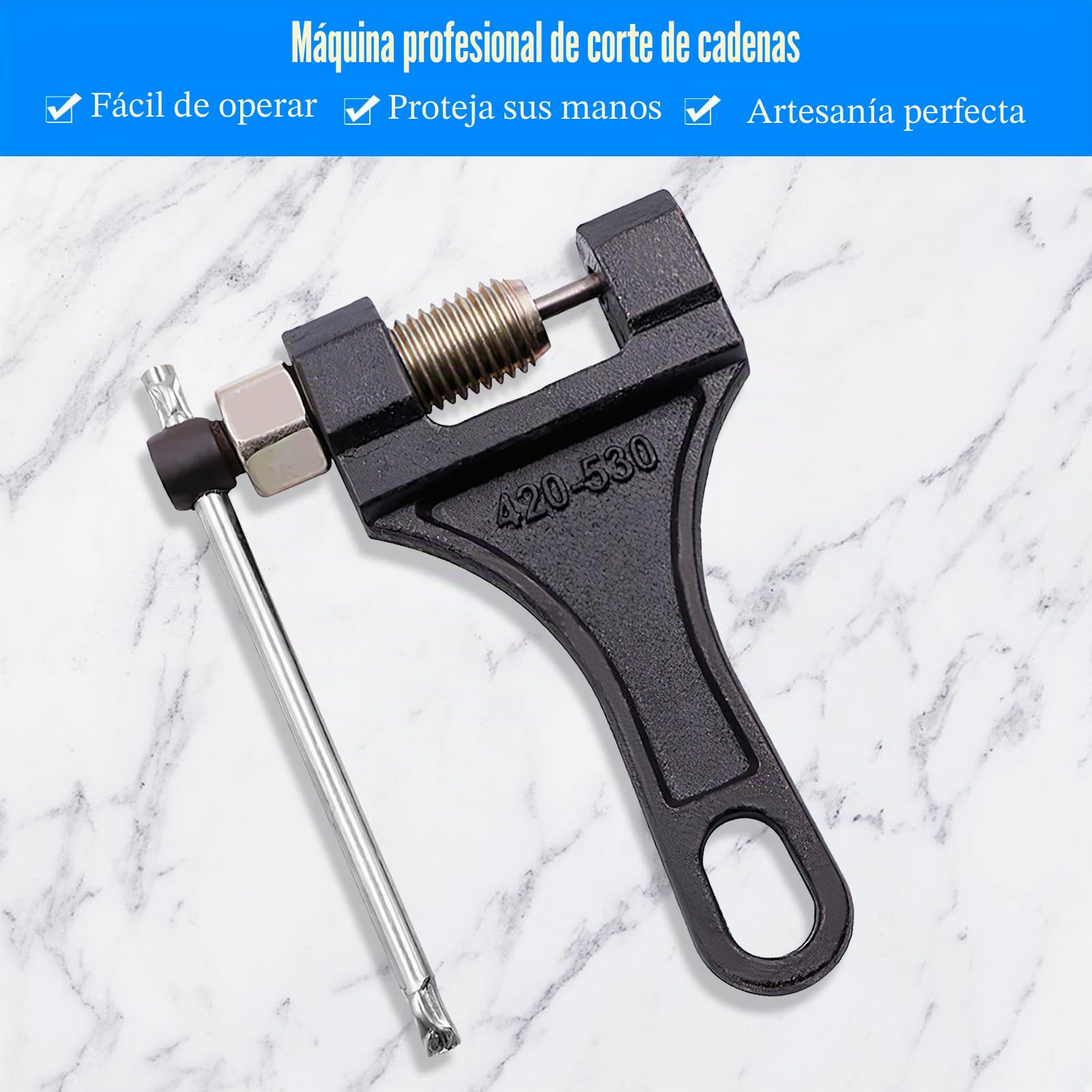 Rompedor de Cadena, Remachadora de Cadena Moto Remachadora de Cadena para 420/428/530 Moto UTV ATV Bicicleta Tractor