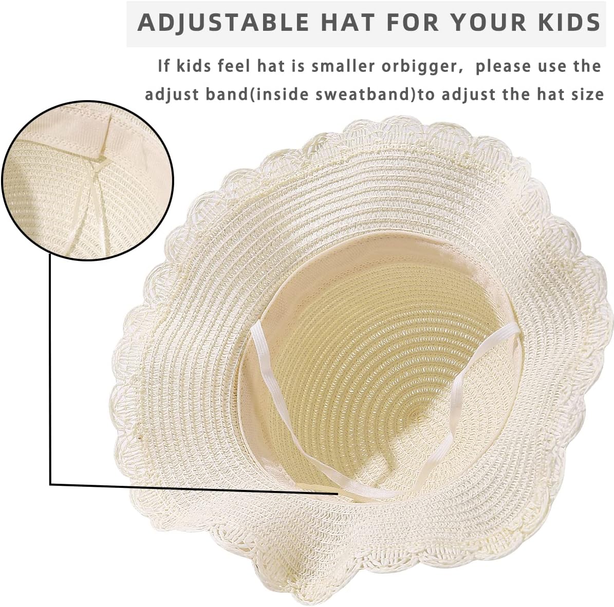 Little Girl Straw Hat UPF 50 Kids Summer Beach Packable Beach Hats Toddler Girl Cute Floppy Bowknot Bucket Hats - Image 3