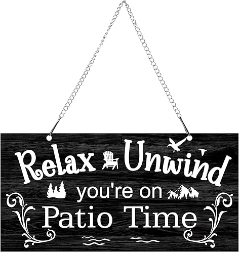 Vista 52 de Hotop Letrero de metal para patio al aire libre, decoración para patio trasero, porche, arte de pared, balcón, glorieta, accesorios para decoración