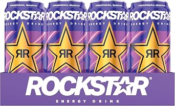6 x Rockstar Energy Drink Punched Tropical Guava 500ml Caffeine Refreshing Drink for Energy Kick Delicious Tasty And Twisty Treat With Your Family And Friends For All Occasions