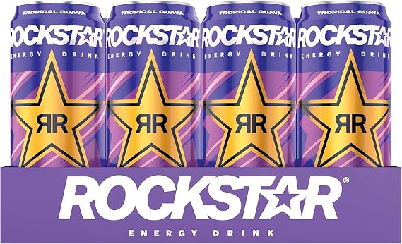 6 x Rockstar Energy Drink Punched Tropical Guava 500ml Caffeine Refreshing Drink for Energy Kick Delicious Tasty And Twisty Treat With Your Family And Friends For All Occasions