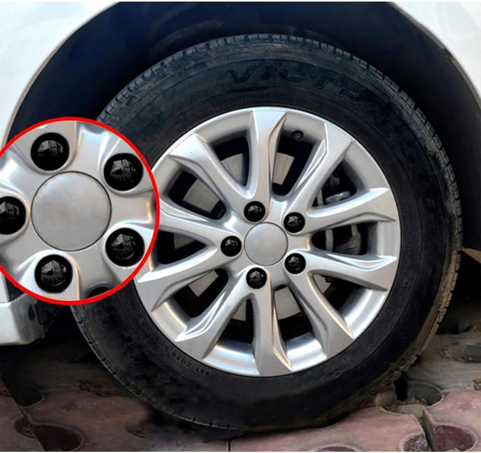 Dioche, copridadi per ruota per auto, 19 mm, 20 pezzi, 19 mm, copridadi per ruota auto, protezione esterna (rosso