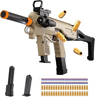 Two Modes Toy Gun Shell Ejecting Rifle with 80 Soft Bullets 40 Shells 2 Clips Soft Bullet Toy Guns Outdoor Shooting Games Christmas Halloween Birthday Gifts