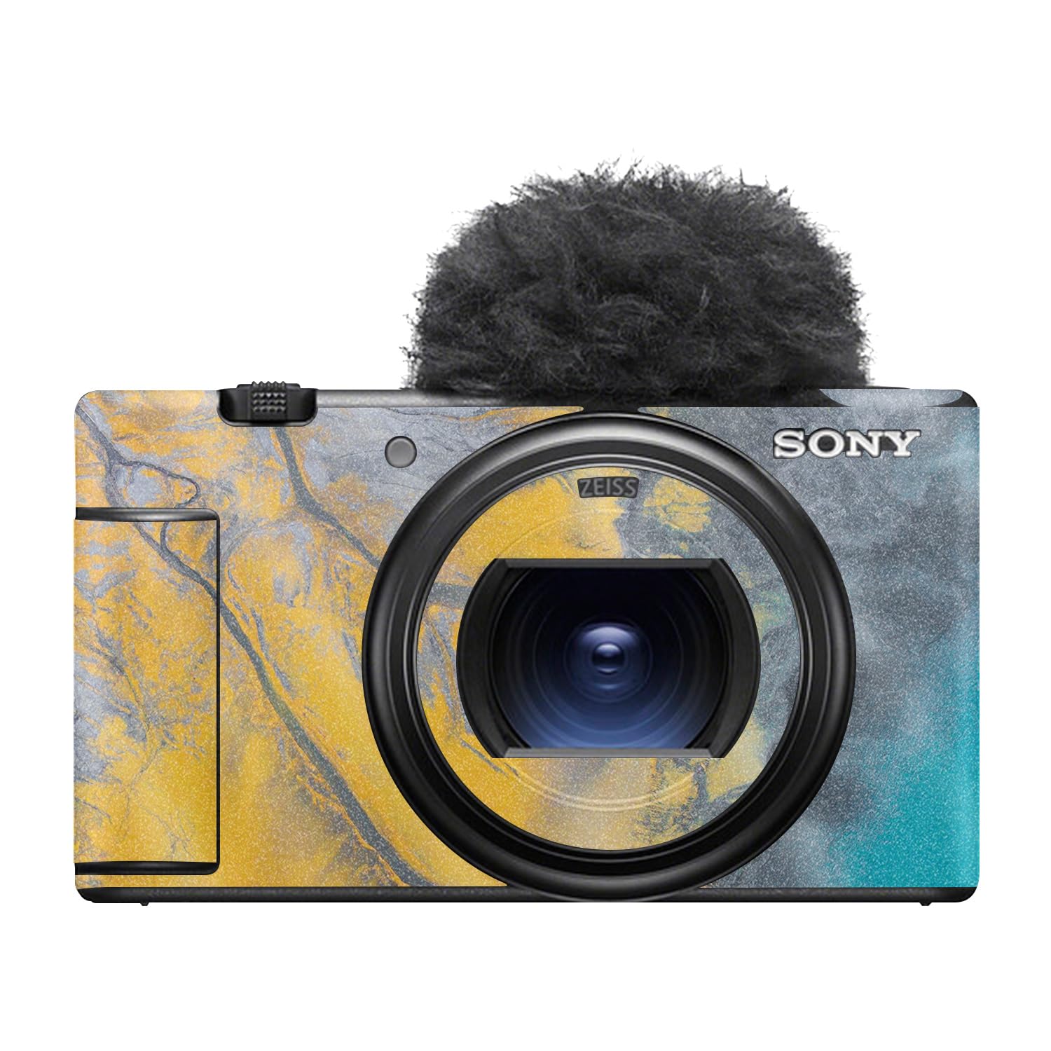 Glossy Glitter Camera Skin Compatible with Sony ZV-1 Mark II (2023) - Yellow Spill - Premium 3M Vinyl Protective Wrap Decal Cover - Easy to Apply | Crafted in the USA by MightySkins