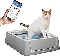 PetSafe ScoopFree Crystal Smart Self-Cleaning Litter Box - Motion-Sensing Uncovered Cat Box with Health Counter, App & Crystal Tray