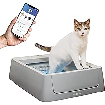 PetSafe ScoopFree Crystal Smart Automatic Litter Box - Uncovered Motion-Sensing Cat Box with Integrated Health Counter &amp; App - Includes 1 Disposable Crystal Litter Tray