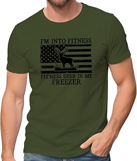 Hunting Shirts for Men Deer Elk Buck Hunting Season T-Shirt USA Flag Funny Hunter Tee