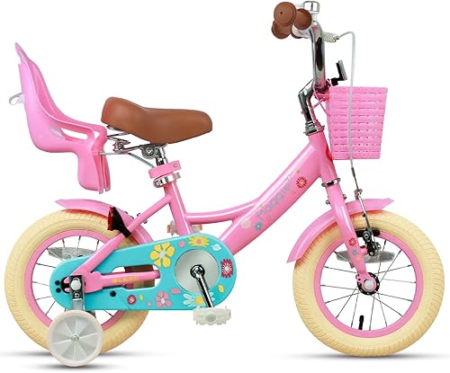 Miniatura 28 de Glerc Maggie Girls Bike, 12-20 Inch Kids Bike for 2-13 Years Old Children, Princess Style Kids Bicycle with Doll-Seat & Basket & Training Wheels,