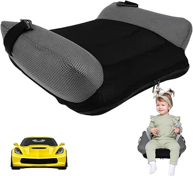 Inflatable Booster Seat Portable Backless Booster with Buckle & Carry Bag Blow up Breathable Seat Cushion for Travel Outdoor
