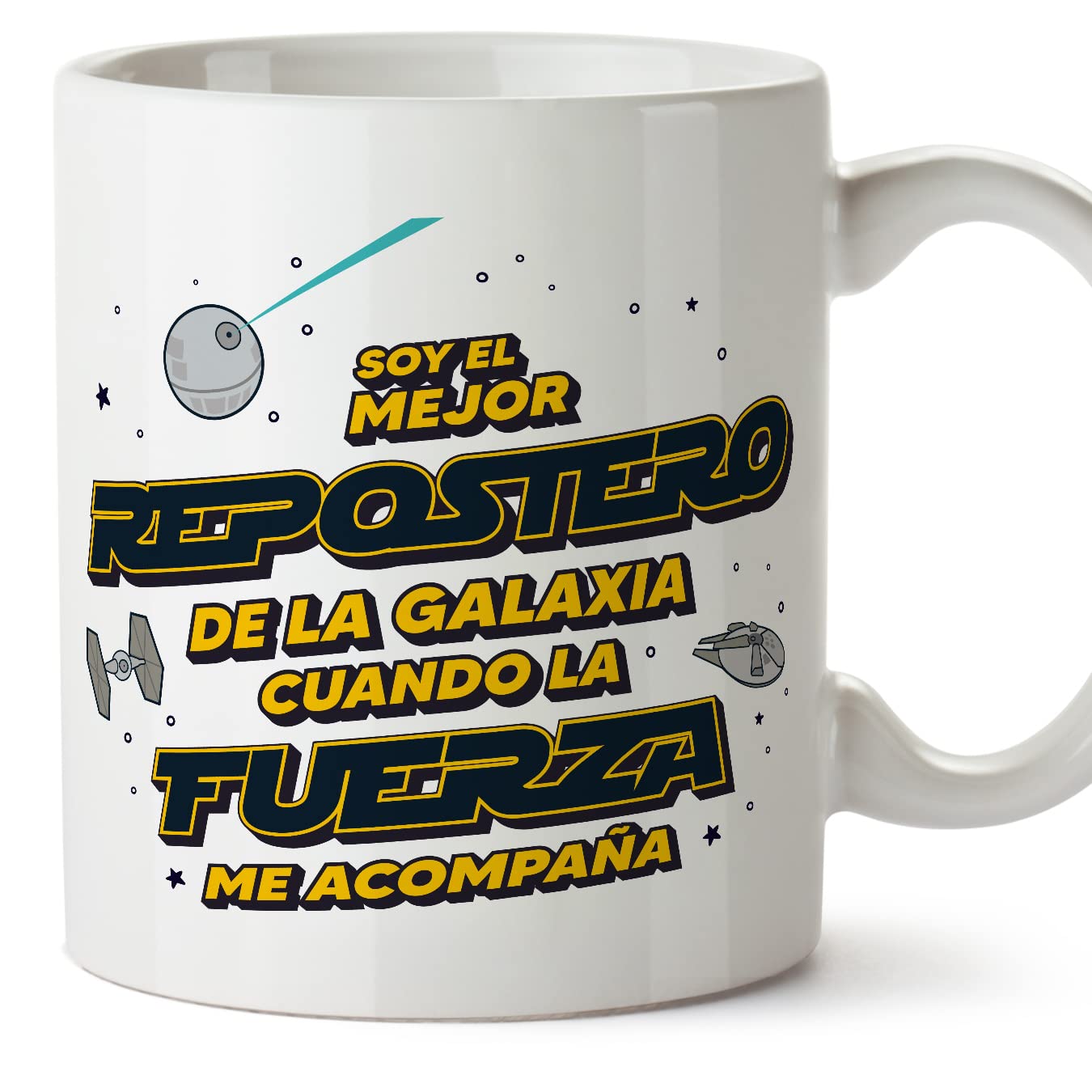 MUGFFINS Tazas para JEFE hombre - En Español - Mejor de la Galaxia Cuando Fuerza me Acompaña - 11 oz / 330 ml - Regalo original y divertido — view 211