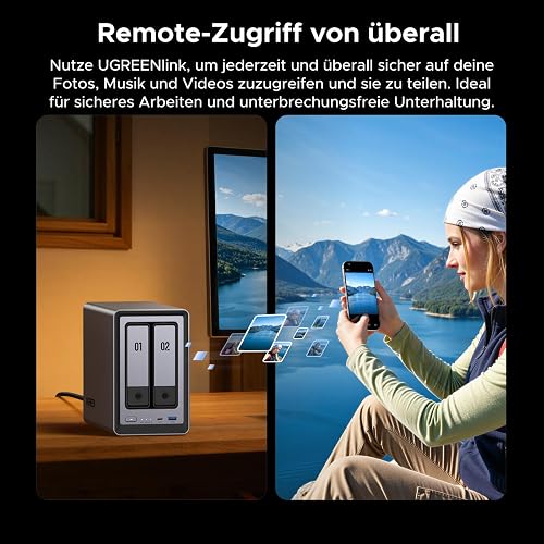 UGREEN NASync DXP2800 2 Bay Desktop NAS Quad-Core Intel N100 CPU, 8GB DDR5 RAM, 2.5GbE Enthernet, 2 x M.2 NVMe Slots, 4K HDMI, Networked Storage (No Disk) - 4