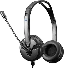 HP Headset DHE-8009 Preto com Microfone conector P2 4vias Driver 40mm cabo 190cm com microfone omnidirecional conector P2 4 vias 194R3AA