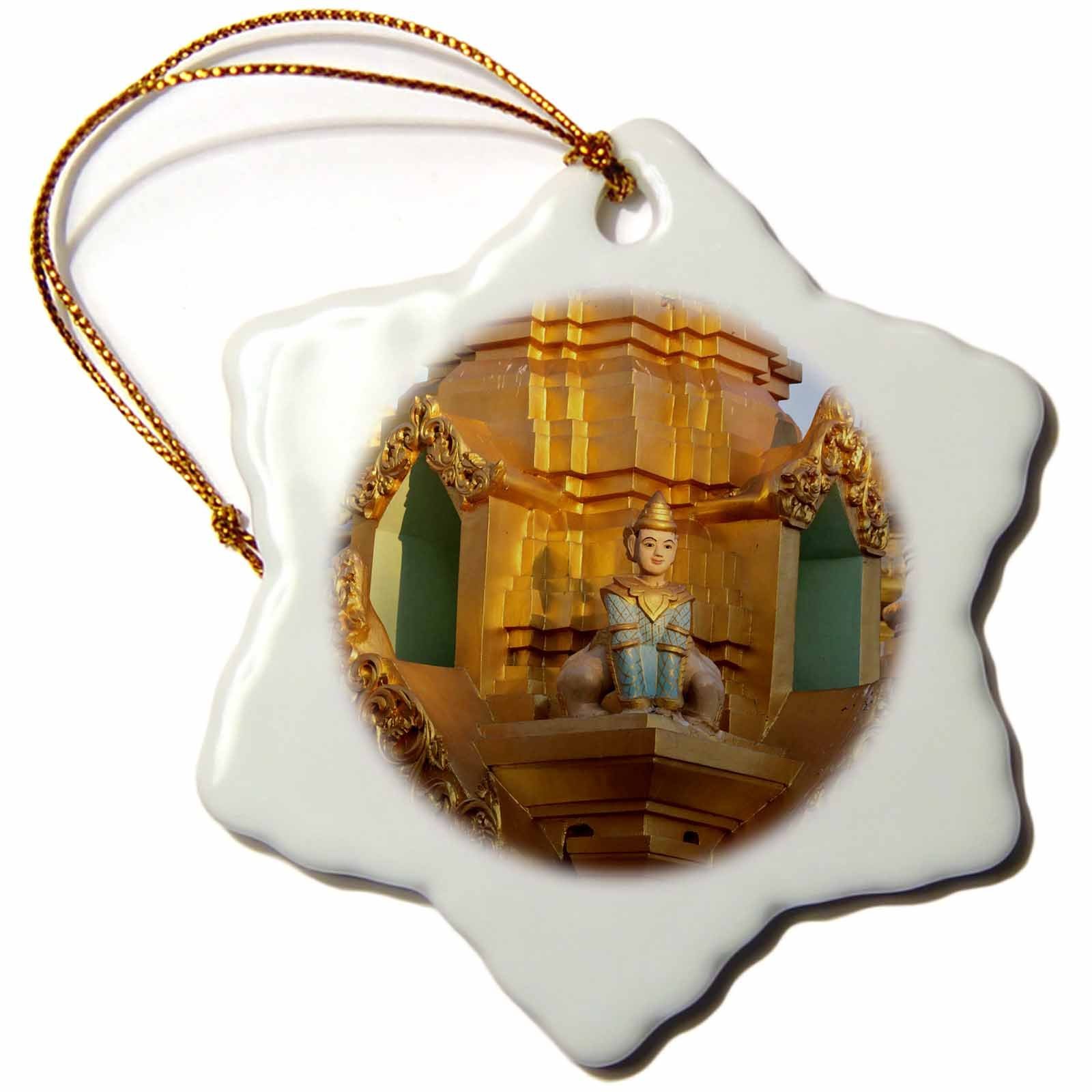 3dRoseMyanmar, Burma, Yangon, Buddhist Pagoda-As06 Ala0004-Algida Latham Snowflake Ornament