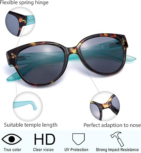 Miniatura 2 de EYEGUARD Lentes de sol bifocales de lectura con protección UV400, para mujer, cómodos y elegantes lentes de lectura (verde, +1.75)