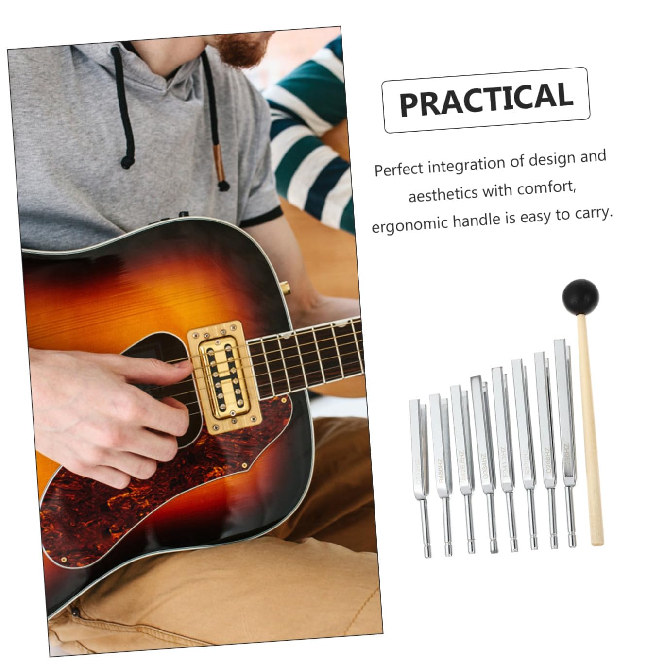 TOYANDONA Stimmgabel Satz aus Aluminium für Gitarre und Violine Tragbares Stimmgerät mit Klarem Ton Langlebiges Musik Instrumentenzubehör Professionelles Tuning Werkzeug