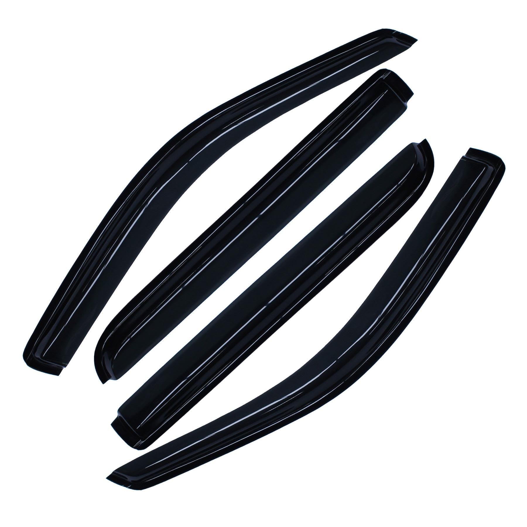 4 deflectores de viento para ventana delantera y trasera, compatible con Explorer Mountaineer Aviator 4dr 02-10, estilo de montaje exterior