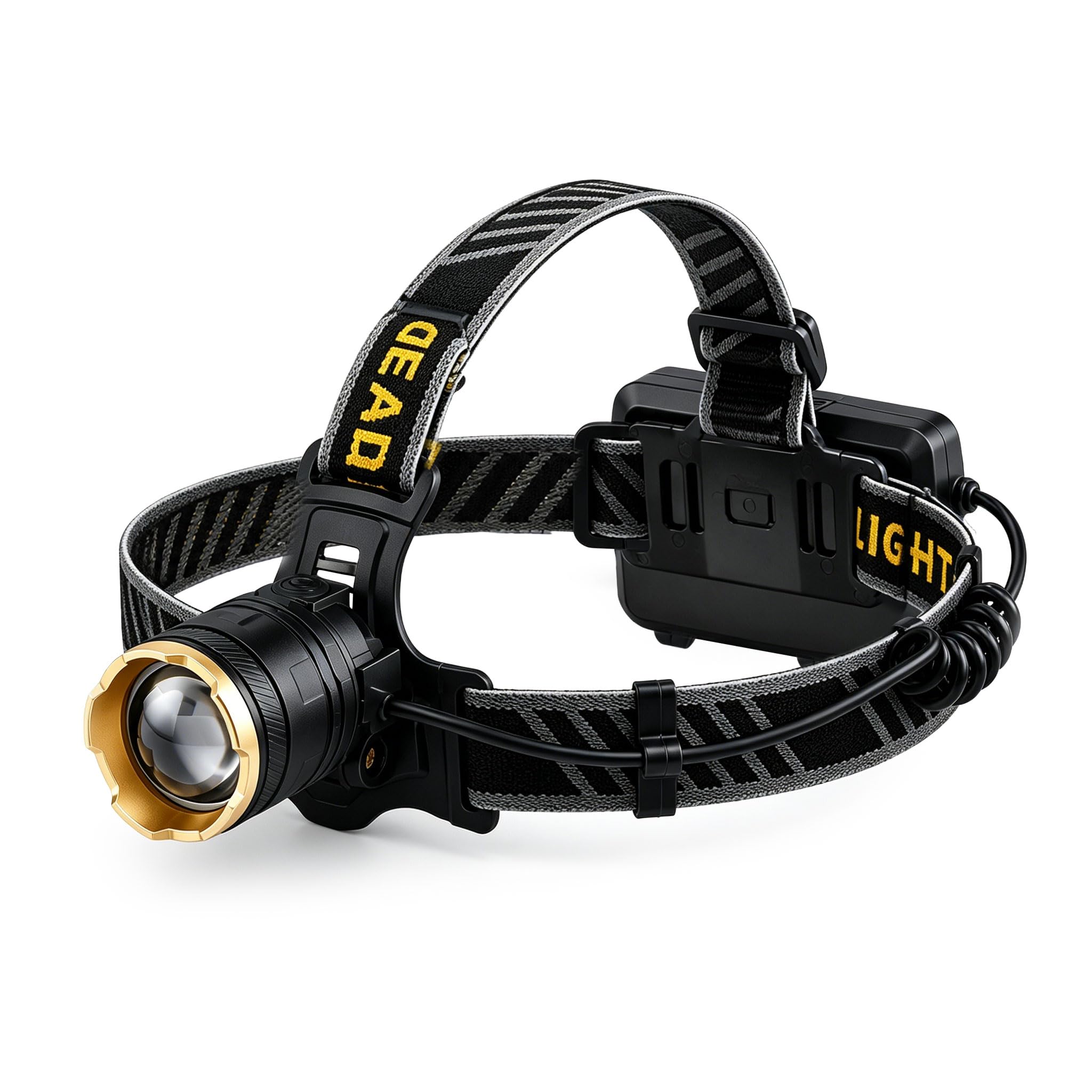 160000LM Wiederaufladbare Stirnlampe, 90°Einstellbare Stirnlampen für Stirn, Stirnlampen für Erwachsene Wiederaufladbar, IP68 Wasserdichte Kopflampe für Jäger für Outdoor Camping, Jagd