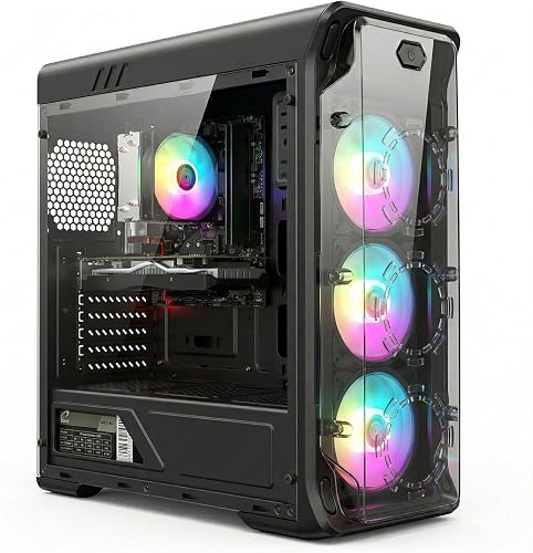 STGsivir Fixed PC Gamer, Gaming Computer, GeForce RTX 2060 Super 8GB GDDR6, Ryzen 5 5500, 32G DDR4, 1T SSD, WiFi 6, BT5.0, RGB Fan x3, PS 600W, Windows 11 Pro - 1