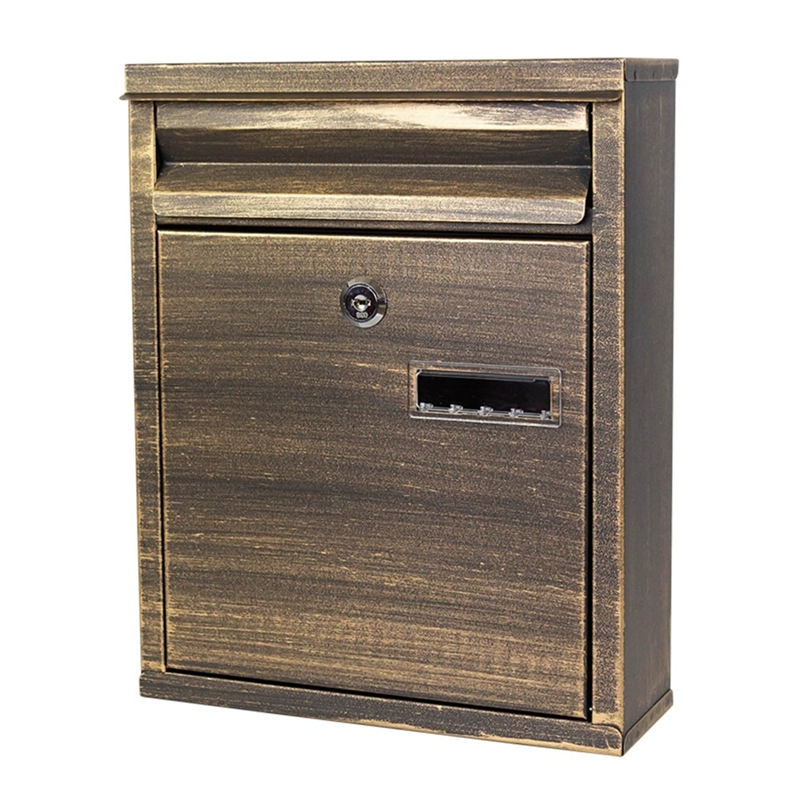 Lmxrypd Brass Large Capacity Mailboxes With Combination Lock, Mailboxes For Outside With Slot For Envelope, Wall Mount Mail Box, Weatherproof(Brass)