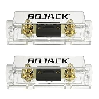 BoJack 2pcs 120A ANL Fuse Holder and 2pcs 120Amp 32VDC ANL Fuses for Audio and Video Systems