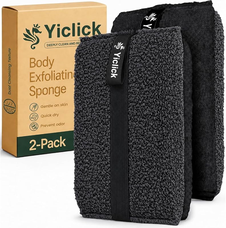 Yiclick Bucha corporal esfoliante com alça, 2 unidades