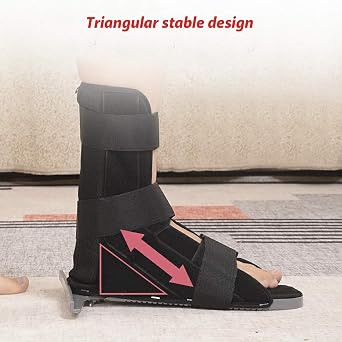 Adjustable Post Op Shoe with Hook & Loop Strap, Open Toe Plastered Slipper Ankle Foot Fracture Rehabilitation with Multi-Angle Sole Protective Cast Shoe Support Stable Foot Protection Sandal
