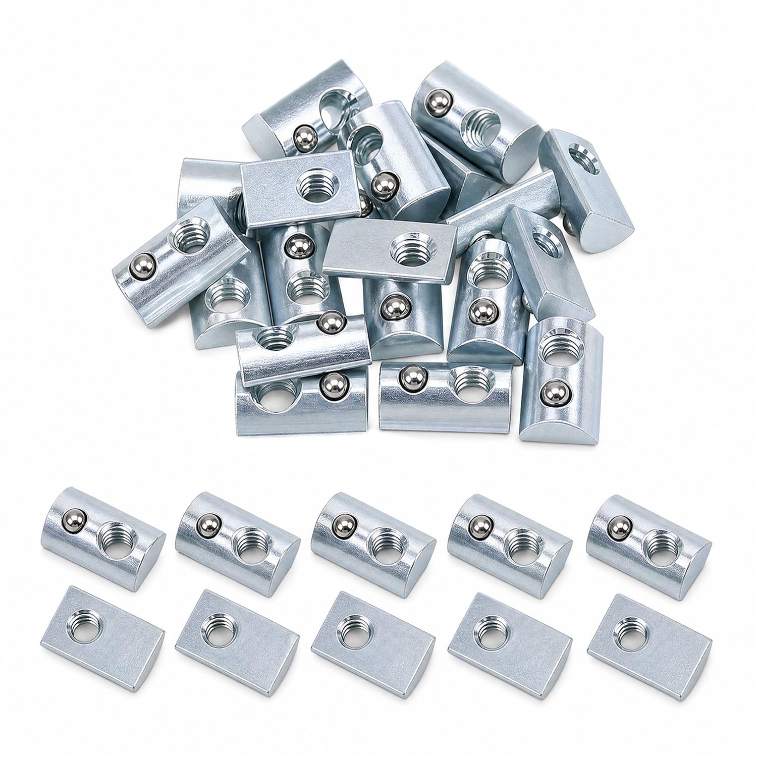 Roll-in T-Nuts - 22 Pack 1/4-20 Steel -9