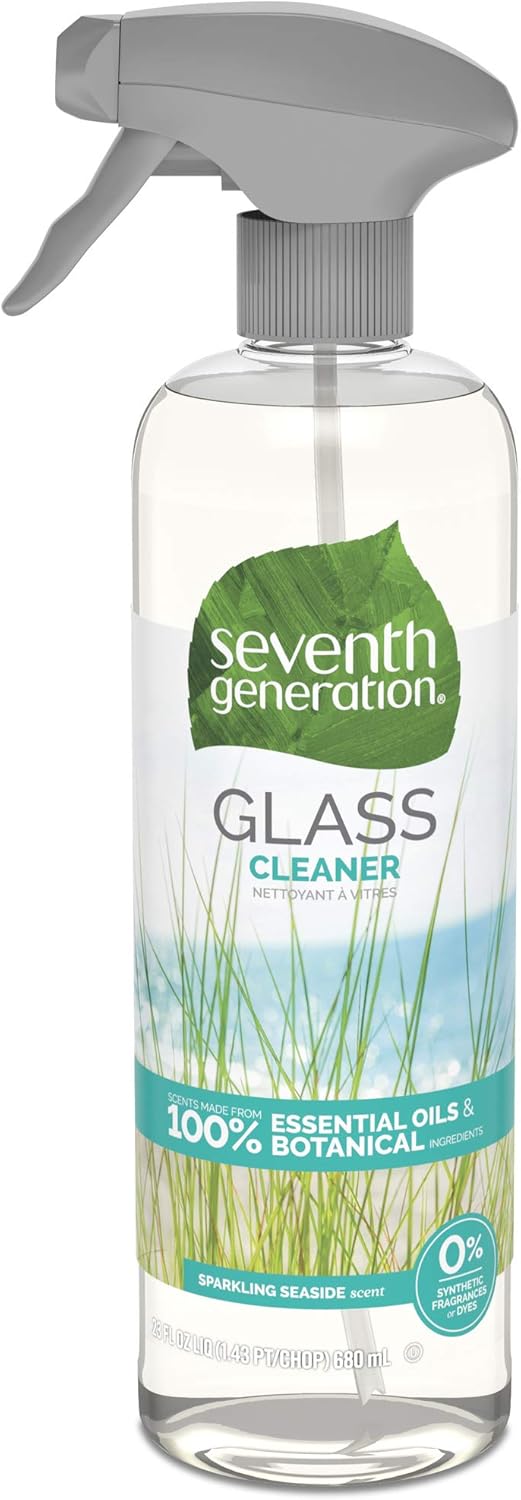 Seventh Generation Glass Cleaner, Biodegradable Formula, Sparkling Seaside Scent, 23 oz (Pack of 4) : Health & Household