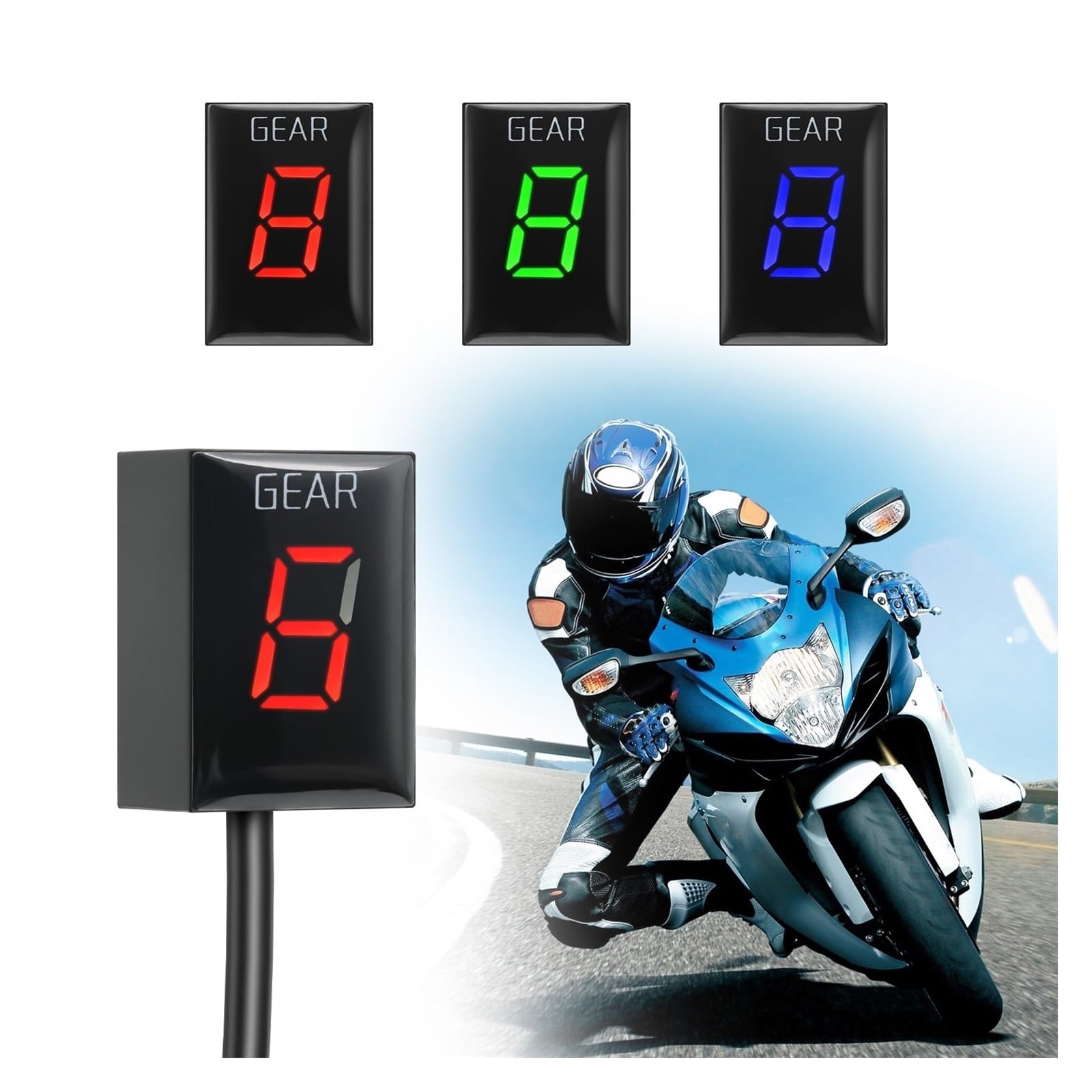 Indicador Marchas Motocicleta Indicador De Marcha para Accesorios Motocicleta para FZ6 Tablero Digital, Velocidad 1 A 6 Niveles