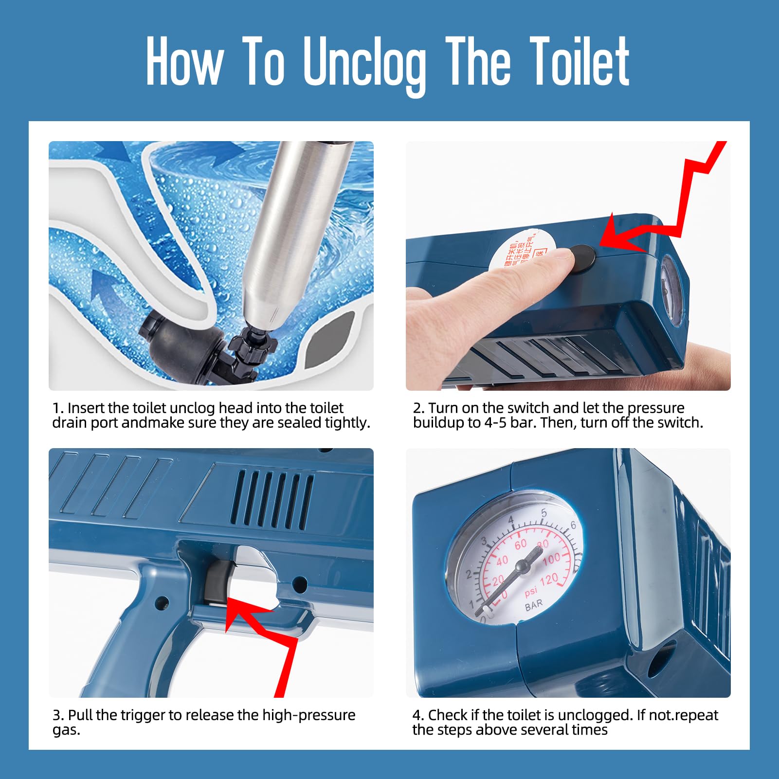 Amazon.co.jp: 電動トイレプランジャー、排水栓除去ツール 