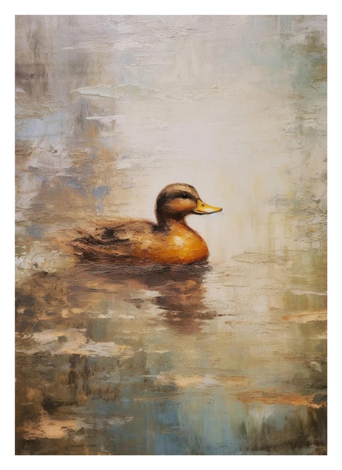 Affiche vintage cygne noir peinture sur toile pour une ambiance ferme et salon coz
